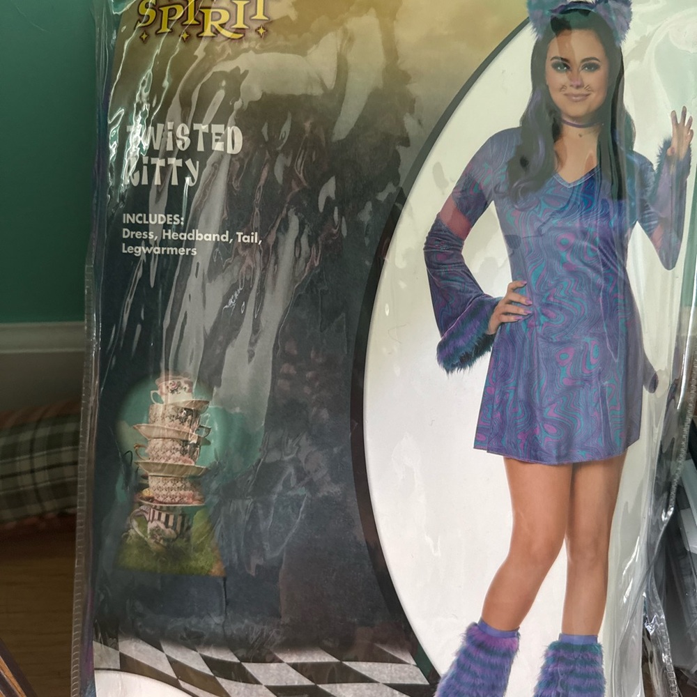 Spirit Twisted Kitty Costume for Kids - Vibrant Blue and Purple